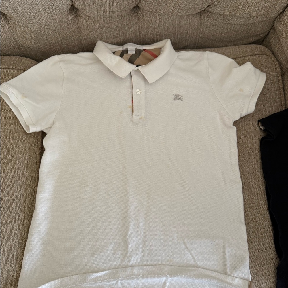 Burberry White Polo Shirt